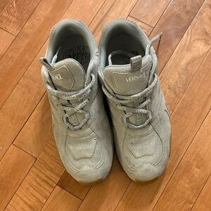 Versace Light Gray Suede Low-Top Sneakers